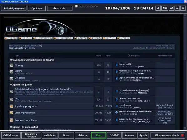 Download web tool or web app OGAME CALCULATOR 2006 to run in Windows online over Linux online