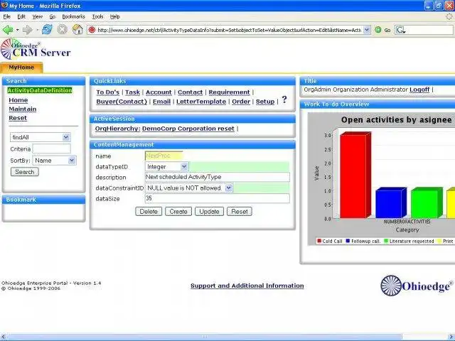 웹 도구 또는 웹 앱 다운로드 Ohioedge CRM + BPM Server