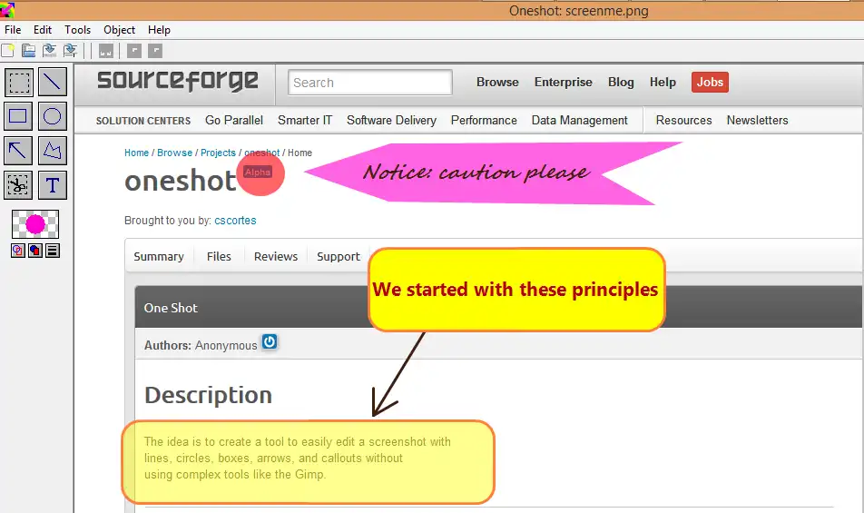 Download web tool or web app oneshot