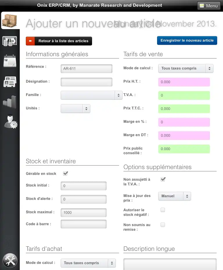 Download web tool or web app Onix ERP/CRM