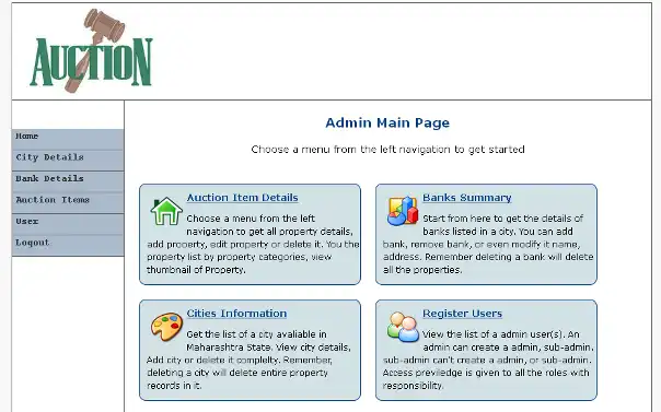 Mag-download ng web tool o web app Online Auction System