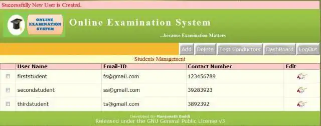 Download web tool or web app Online Examination System 