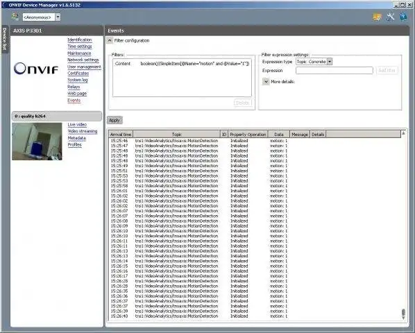 Загрузите веб-инструмент или веб-приложение Диспетчер устройств ONVIF