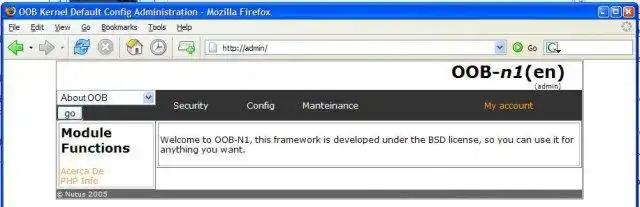 Download web tool or web app OOB-n1 PHP5 Framework