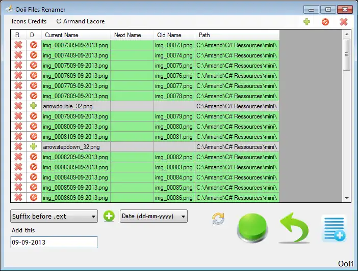 Download web tool or web app Ooii Files Renamer