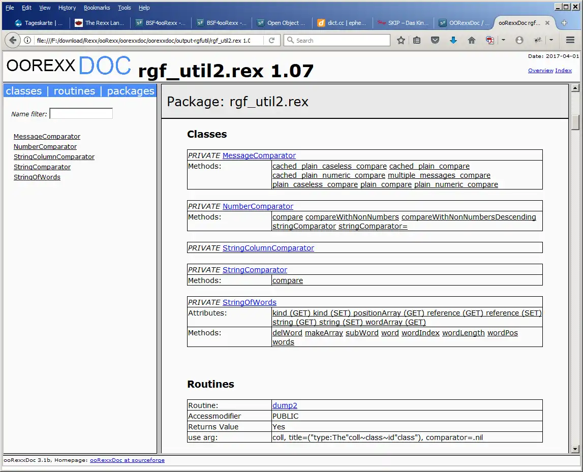 Download webtool of webapp OORexxDoc