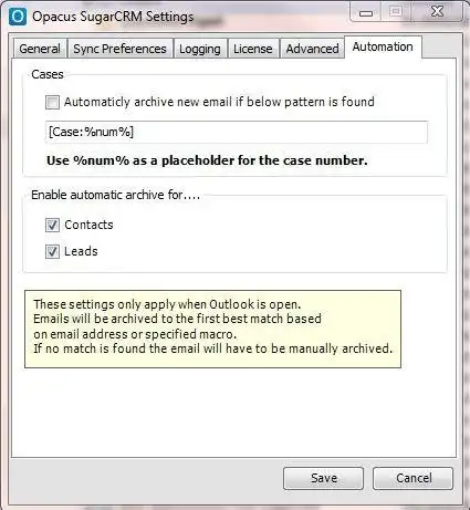Download web tool or web app Opacus SugarCRM Outlook 2007 Plugin