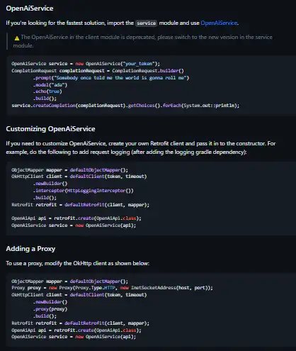 Download web tool or web app OpenAI-Java