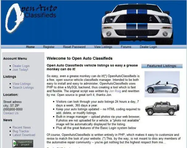 Download web tool or web app openautoclassifieds
