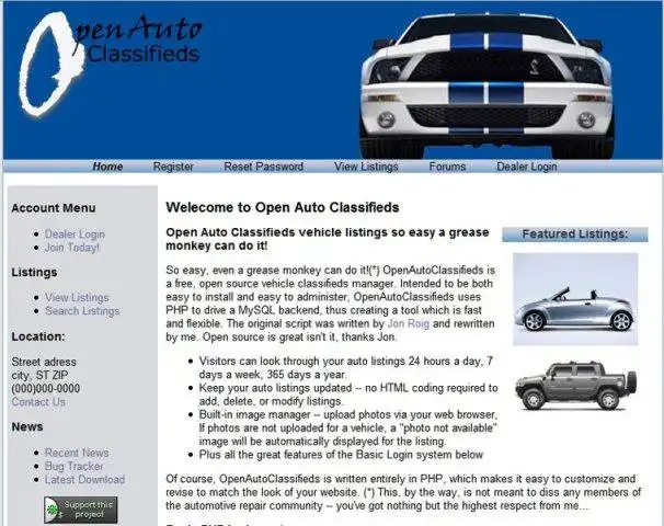 Télécharger l'outil Web ou l'application Web openautoclassifieds