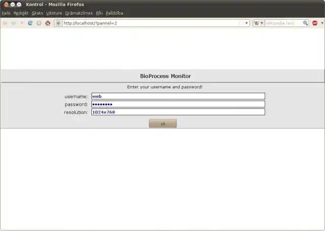 ابزار وب یا برنامه وب را برای اجرای آنلاین در لینوکس، مانیتور Bioprocess را باز کنید