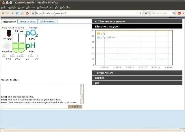 ابزار وب یا برنامه وب را برای اجرای آنلاین در لینوکس، مانیتور Bioprocess را باز کنید