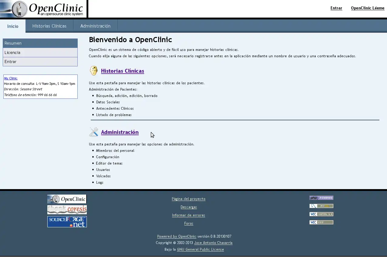 Web ツールまたは Web アプリ OpenClinic をダウンロード