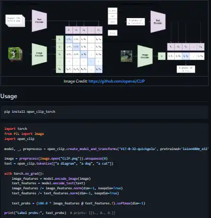 Загрузите веб-инструмент или веб-приложение OpenCLIP