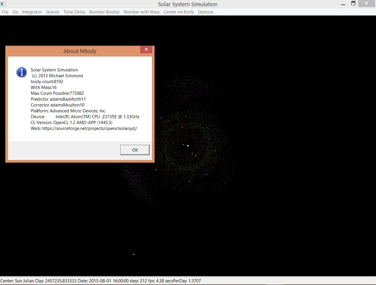 Download web tool or web app OpenCL(tm) Solar System Simulation to run in Windows online over Linux online