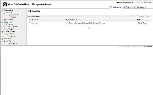 Загрузите веб-инструмент или веб-приложение OpenDataCenter Network Management System