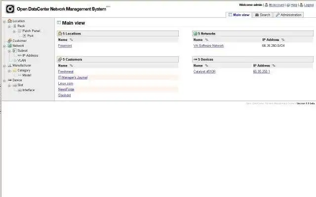 Laden Sie das Web-Tool oder die Web-App OpenDataCenter Network Management System herunter