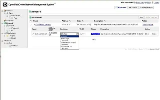 Laden Sie das Web-Tool oder die Web-App OpenDataCenter Network Management System herunter