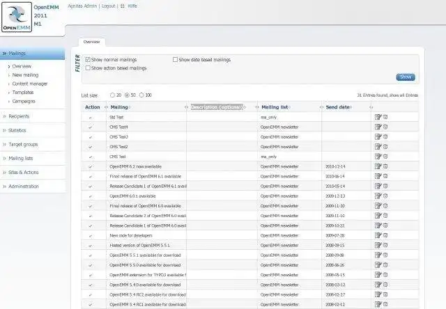 Descargue la herramienta web o la aplicación web Automatización de marketing por correo electrónico OpenEMM