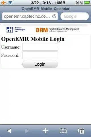 Download web tool or web app OpenEMR Mobile