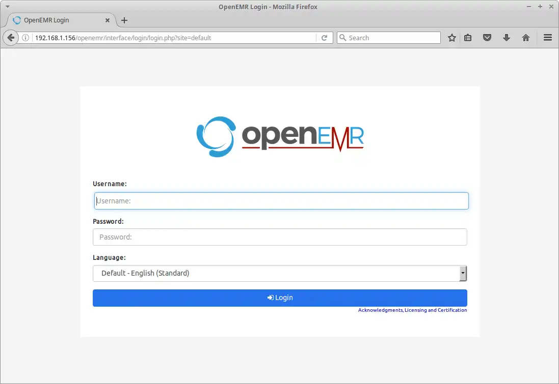 Загрузите веб-инструмент или веб-приложение OpenEMR