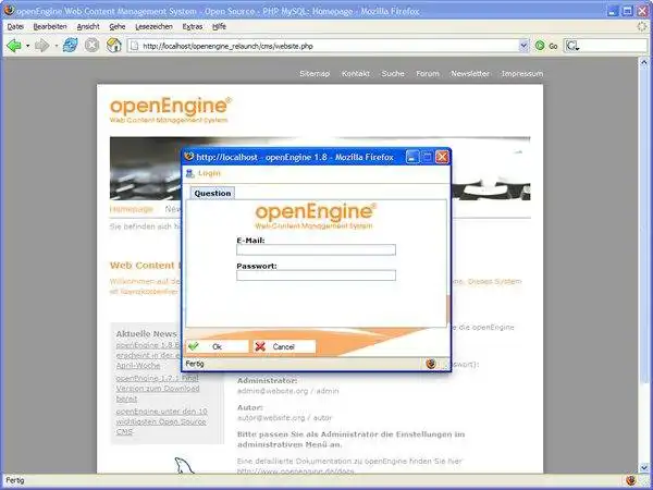 قم بتنزيل أداة الويب أو تطبيق الويب openEngine