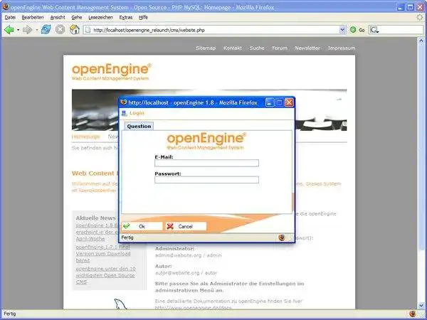 Baixe a ferramenta web ou aplicativo web openEngine