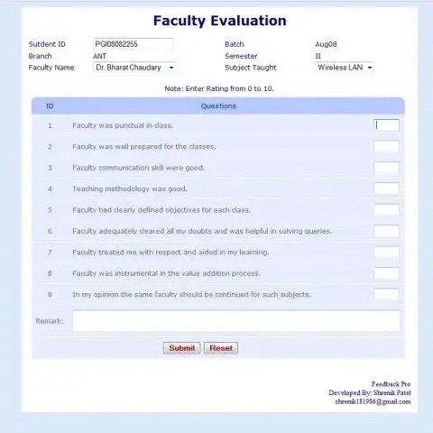 Download web tool or web app Open Faculty Evaluation System
