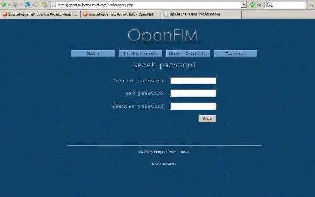 वेब टूल या वेब ऐप OpenFIM डाउनलोड करें
