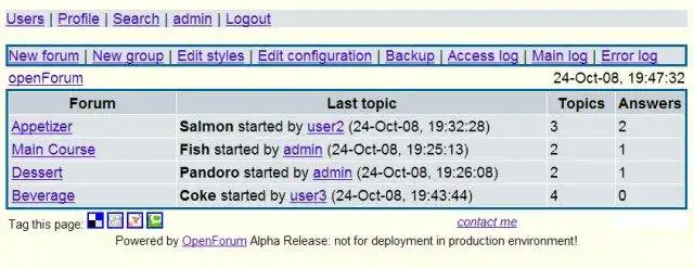 Download webtool of webapp OpenForum