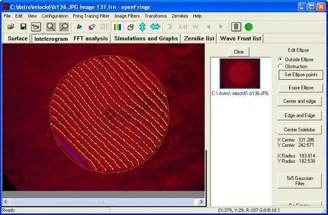 Download web tool or web app OpenFringe Interferogram mirror analysis