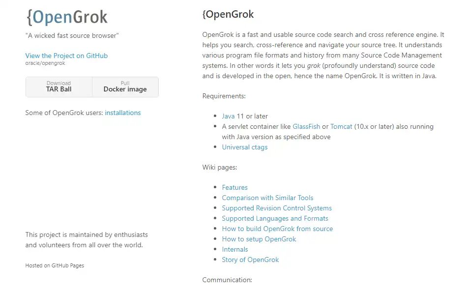Download web tool or web app OpenGrok