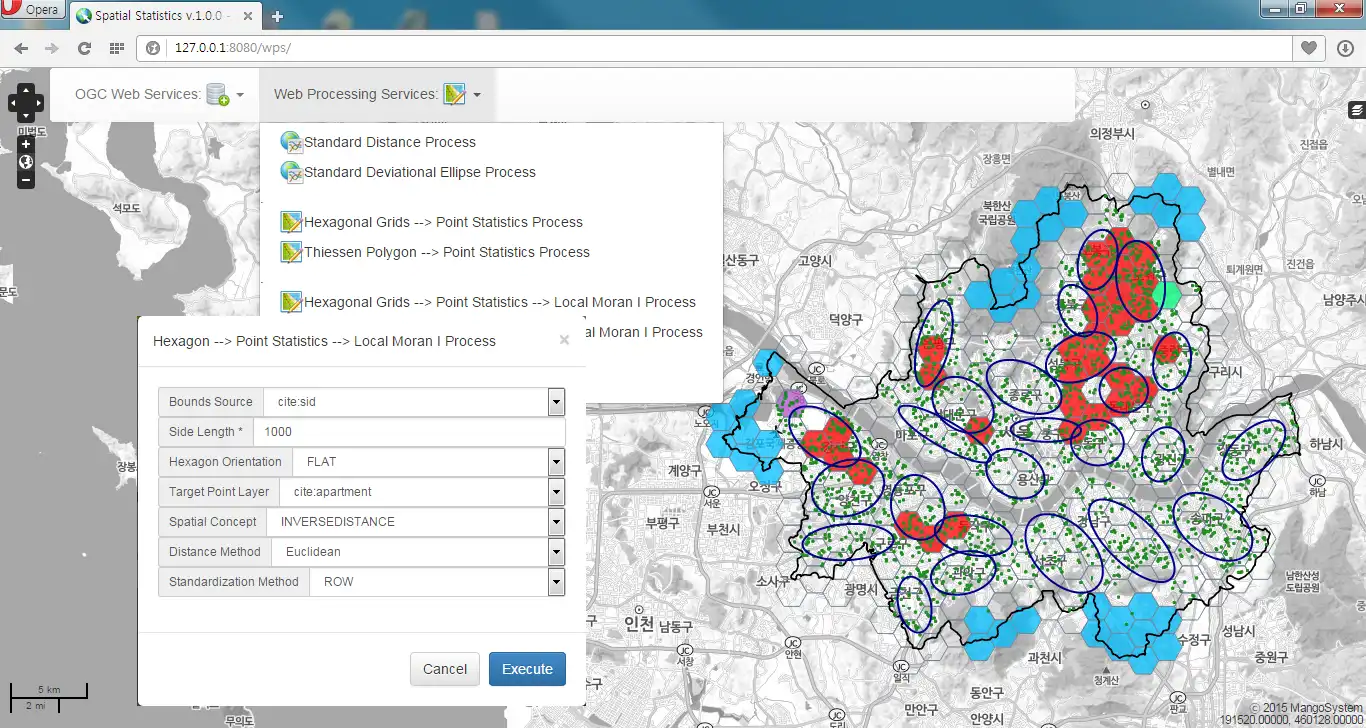 Web ツールまたは Web アプリ OpenGXT - 地理空間分析ツールをダウンロード