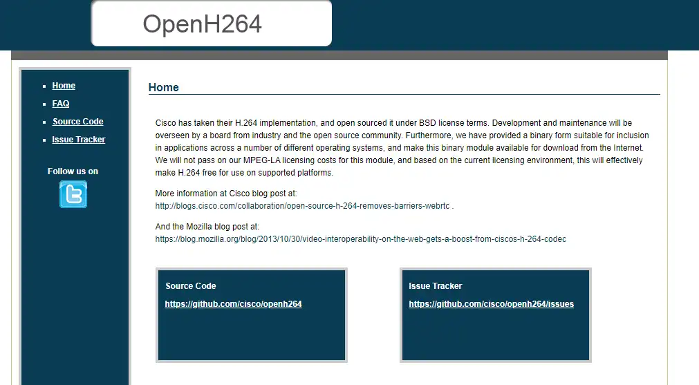 Download web tool or web app OpenH264