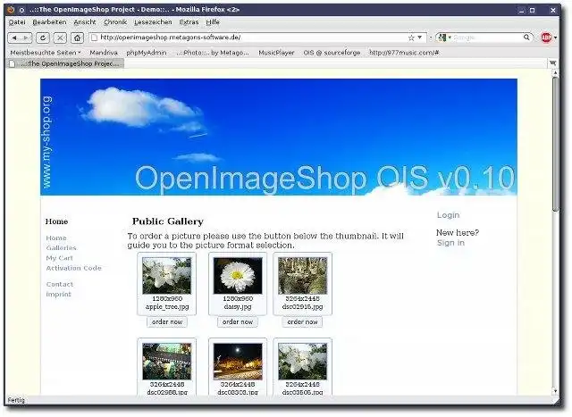 Download web tool or web app OpenImageShop - yet another webshop
