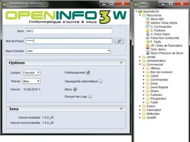 Download web tool or web app OpenInfo3W ERP CRM GPAO PGI