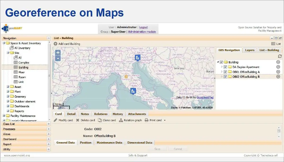 Download web tool or web app openMAINT