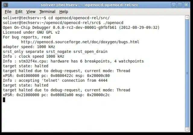 הורד כלי אינטרנט או אפליקציית אינטרנט OpenOCD - פתח Debugger On-Chip