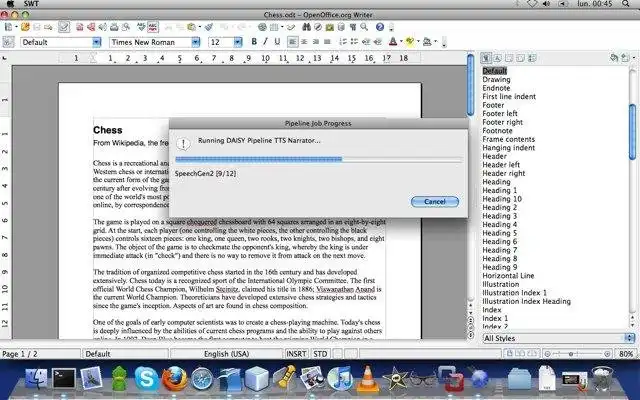 הורד כלי אינטרנט או אפליקציית אינטרנט OpenOffice.org ייצוא כ-DAISY