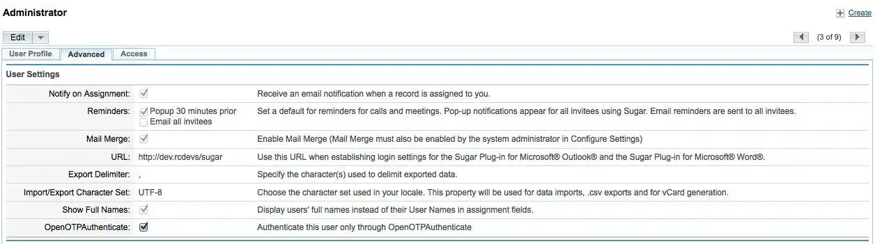 Download web tool or web app OpenOTP Authentication Plugin SugarCRM