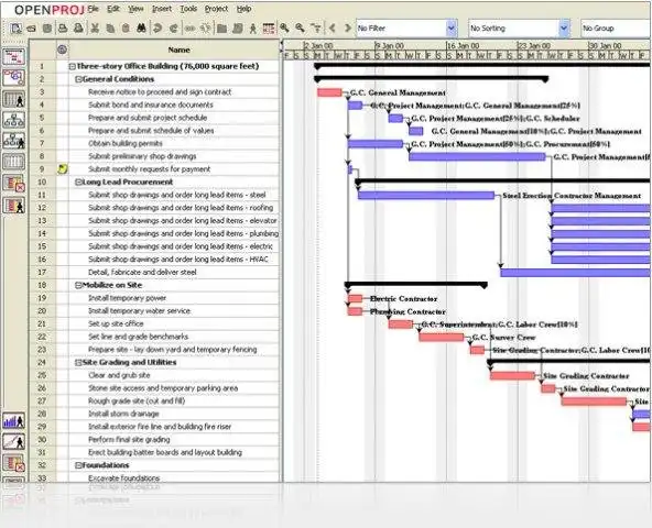 Download webtool of webapp OpenProj - Projectbeheer