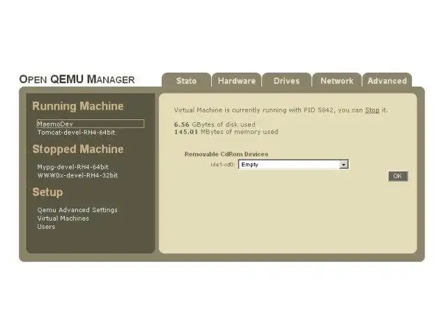 Download web tool or web app Open QEMU Manager