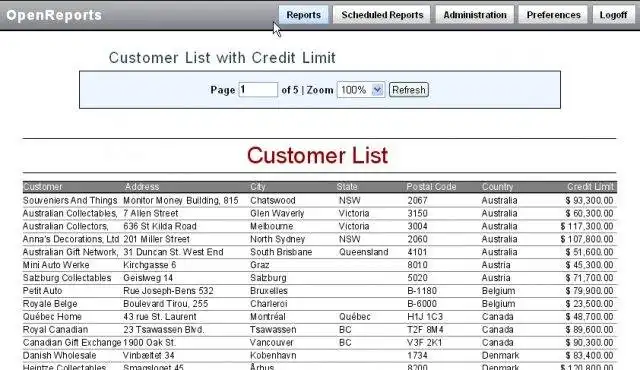 Unduh alat web atau aplikasi web OpenReports