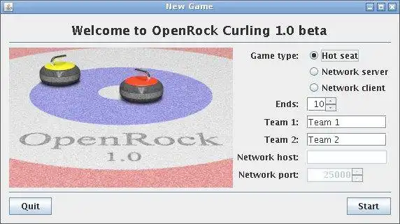 Download de webtool of webapp OpenRock Curling om in Windows online via Linux online te draaien
