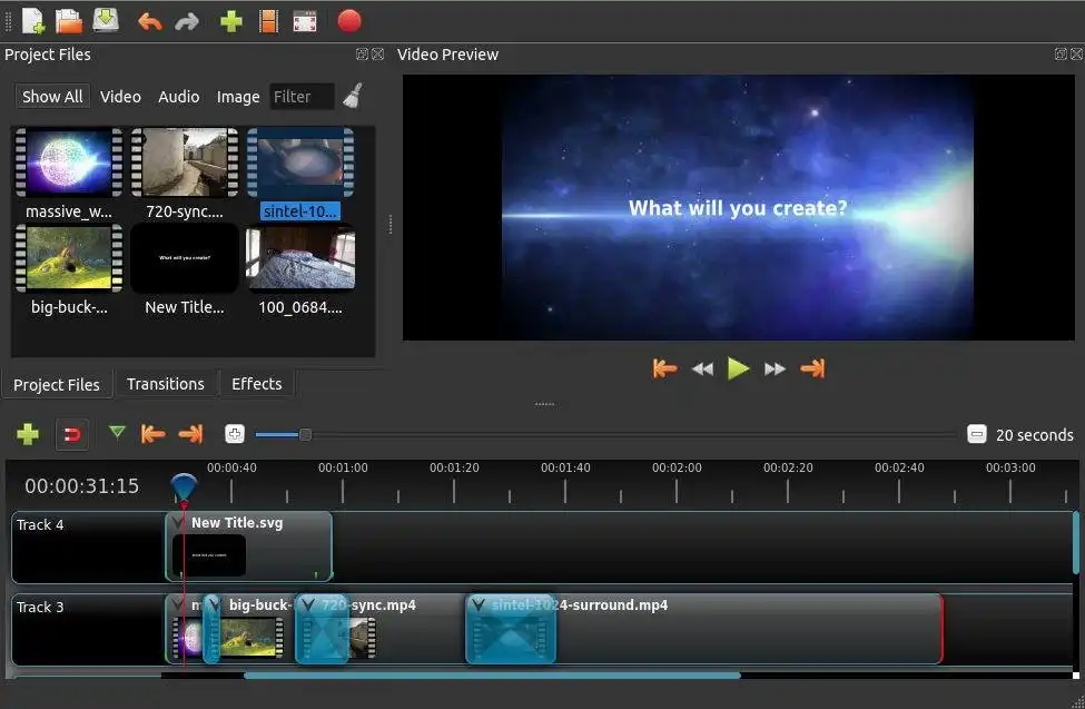 Загрузите веб-инструмент или веб-приложение OpenShot Video Editor