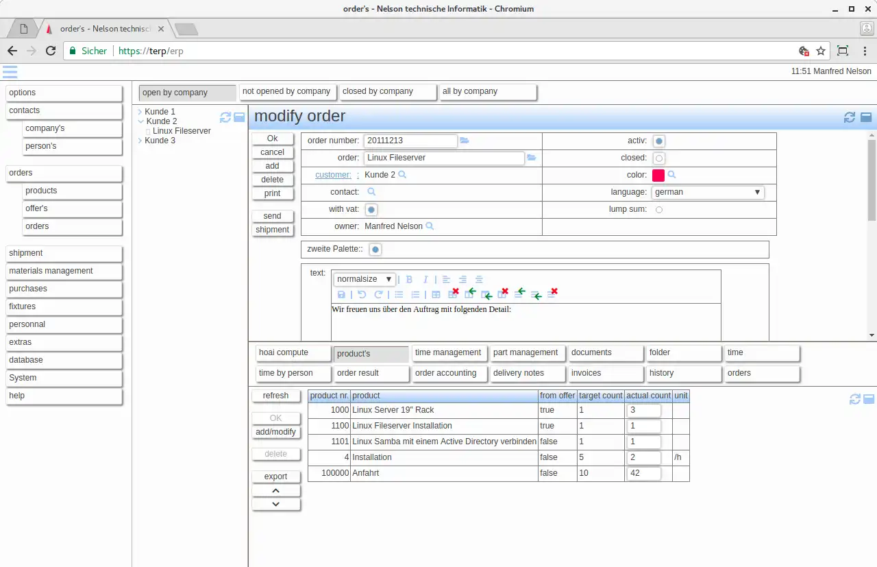 Descargue la herramienta web o la aplicación web Open Source ERP