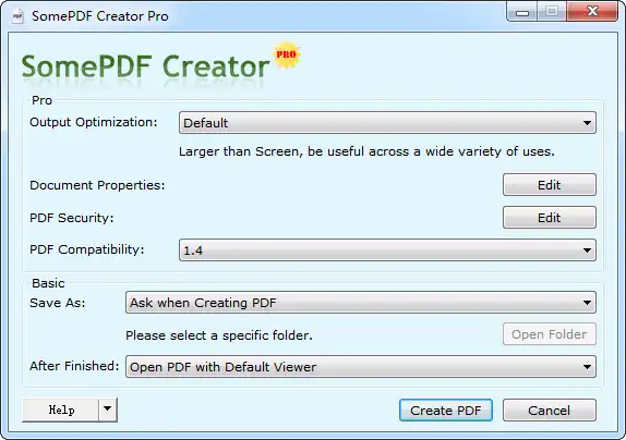 Descărcați instrumentul web sau aplicația web Open Source PDF Creator cu VC++