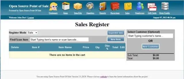 Download web tool or web app Open Source Point of Sale