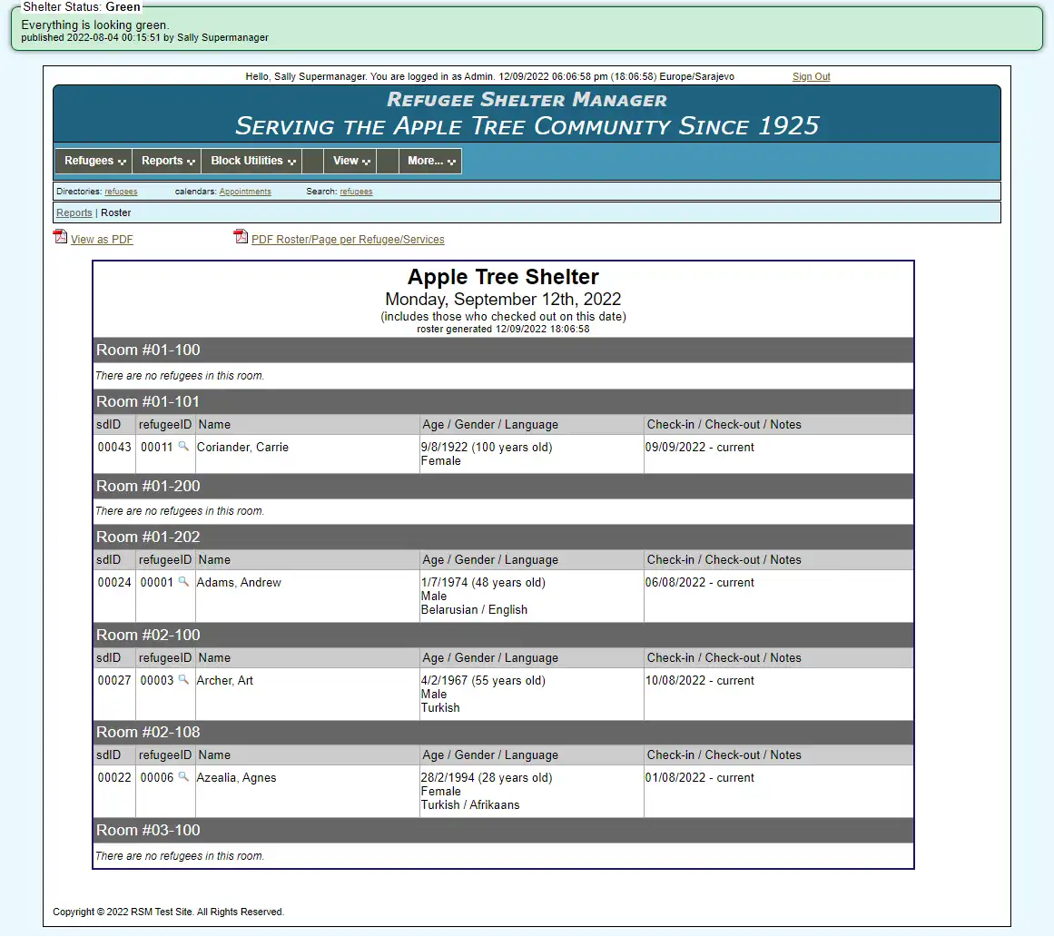 Download web tool or web app Open Source Shelter Manager