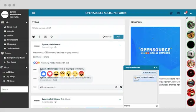 Download web tool or web app opensource-socialnetwork